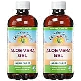 Lily Of The Desert Aloe Vera Gel - Inner Fillet Thicker Consistency Aloe Vera Drink with Natural Vitamins, Digestive Enzymes for Gut Health, Stomach Relief, Wellness, Glowing Skin, 32 Oz (Pack of 2)