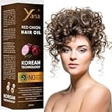 Yana Red Onion Hair Oil - Organic Onion Juice for Hair Growth with Pure Onions, Bhringraj, Black Seed, Almond, & Olive - Essential Treatment Serum for Men & Women - Red Onion Oil for Hair Growth