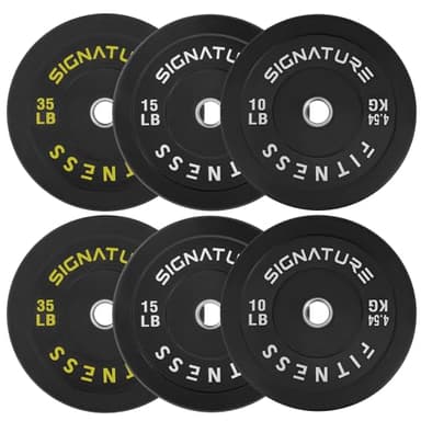 Fitvids 2" Olympic Bumper Plate Weight Plates with Steel Hub, 120-Pound Set, 2x 10LB, 2x 15LB, 2x 35LB