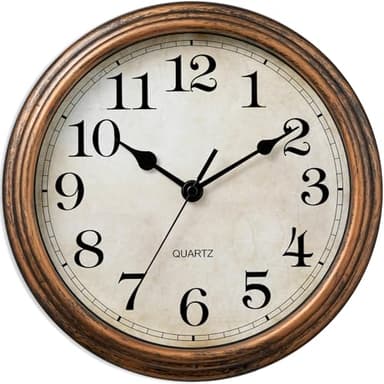 HYLANDA Wall Clock, Vintage Battery Operated, Retro Silent Non Ticking Decorative Clocks for Home Kitchen School Living Room