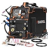 FEMEROL Plasma Cutter Welder Combo 200A Gas MIG/Gasless MIG/HF TIG/Stick/CUT/SPOT 6 in 1 Welding Machine Aluminum Welding 110/220V Dual Voltage Multi Process Welder