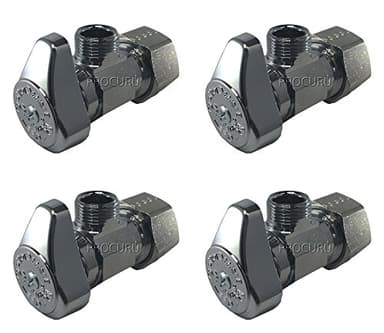 (4-Pack) BrassCraft G2CR19L1X 1/2-in Nominal Comp x 3/8-in OD Outlet Chrome Plated Brass 1/4-Turn Angle Stop Valve Less Outlet Sleeve/Nut (4-Pack)