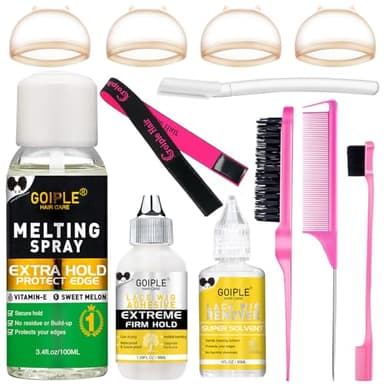 Lace Melting Spray for Glueless Wigs - Essentials Kit with Lace Front Wig Glue & Remover