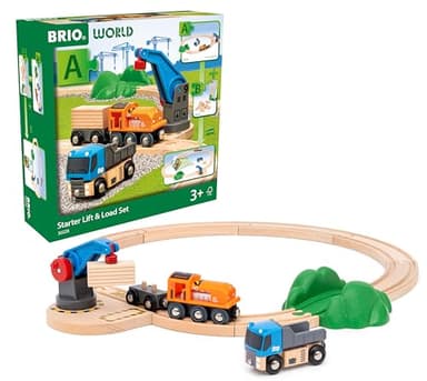 BRIO World – 36028 Starter Lift & Load Set | Toy Train Set for Kids Ages 3 Years and and Up