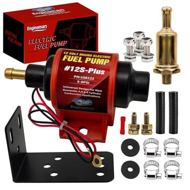 ENGINEMAN Universal 12 Volt Electric Fuel Pump 5-9 PSI, 35GPH, Super 12S Plus for Gasoline Diesel Engines