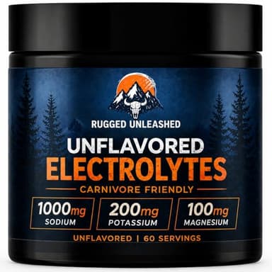 Unflavored Electrolytes – Unflavored Electrolyte Powder for Carnivore Diet, Keto & Fasting – Carnivore Electrolytes Powder with No Sugar – Flavorless Electrolytes – Fasting Salts – 60 Servings