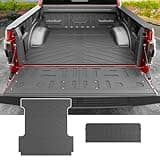 powoq 5.5FT Truck Mat Compatible with 2021 2022 2023 2024 2025 Ford F150 Truck Bed Mat TPE Tailgate Liner Replacement for 2021-2025 Ford F-150 Accessories (5.5FT Bed Mat+Tailgate Mat)