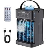 Portable Air Conditioners, 2025 Upgraded 4-IN-1 Portable AC Unit with 3 Cool Mist &Speeds, 7 Night Light & 2-8H Timer Evaporative Air Cooler, Personal Mini Air Conditioner for Bedroom, Camping, Office
