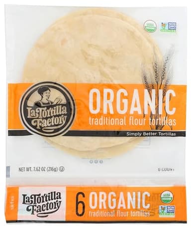 La Tortilla Factory, Tortilla Traditional Organic, 6 Count, 7.62 Ounce