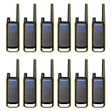 Motorola Solutions, Portable FRS, T470, Talkabout, Two-Way Radios, Emergency Preparedness, Rechargeable, 22 Channel, 35 Mile, Black W/Yellow, 12 Pack