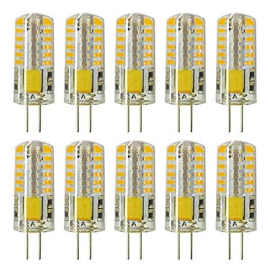 RAYHOO 10pcs G4 LED Bulbs JC Bi-Pin Base Light Bulbs 3W AC/DC 12V 20W-30W T3 Halogen Bulb Replacement Landscape Bulbs(Warm White 3000K)