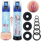 Male Sex Toys Penis Pump for Men - Adult Toys Electric Penis Enlarge Vacuum Pump, Waterproof High-Vacuum Penis Enlargement Extend Pump Masturbator, 10 Erection Training Modes with Mini Pocket Pussy