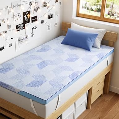Firm Mattress Topper Twin XL- 3 Inch Memory Foam Bed Topper for Pressure Relief, Mattress Pad with Cooling Bamboo Cover College Dorm, Removable & Washable & Non-Slip, CertiPUR-US & Oeko-Tex Certified