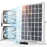 SOLPERK Solar Fan for Greenhouse, 10W Solar Powered Fan for Chicken Coop, Waterproof Solar Exhaust Fan for Shed with 11.8ft/3.6m Cable
