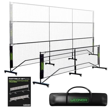 6 in 1 - Multi Sport Net - Pickleball Net, Badminton Net, Tennis Net, Outdoor Volleyball Net for Backyard - Regulation Size 22ft & Half Court 11ft - Patented Portable Pickleball Net & Driveway Nets
