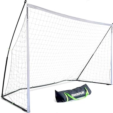QuickPlay Kickster Elite 12x6 Portable Soccer Goal for Backyard Training - Ultra Fast Setup Weighted Soccer Goal for Turf & Indoor Use - Durable Soccer Net for Home & Team Practice