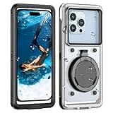 Lanhiem Snorkeling Underwater Phone Case for Diving, IP68 Professional Universal Waterproof Outdoor Video Photo Cellphone Case with Lanyard for iPhone 16 Galaxy Pixel Moto All Series (Clear/Black)
