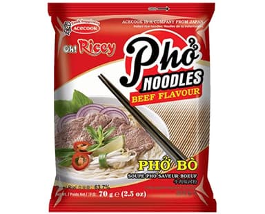 Acecook Oh! Ricey Pho Bo Beef Instant Vietnamese Rice Noodles (15 Pack, Total of 37oz)