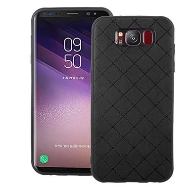Phone Case for Samsung Galaxy S8 Slim Soft Rubber Case,Shock Resistant Rugged Lightweight Flexible Anti-Slip Slim Fit Full Body Protective Rubber Phone Cover for GalaxyS8 S 8 Edge SM-G950U Black