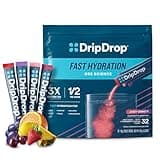 DripDrop Hydration - Juicy Variety Pack - Electrolyte Drink Mix Single Serve Powder Packets - Grape, Fruit Punch, Strawberry Lemonade, Cherry | Non-GMO, Gluten Free, Vegan | 32 Sticks
