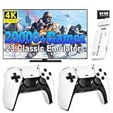 Wireless Retro Game Console, 20,000+ Retro Game Stick, 23 Emulators, 4K HD HDMI TV Game Stick, Includes 2 Wireless 2.4GHz Controllers,Plug & Play Video Games for TV(64GB)