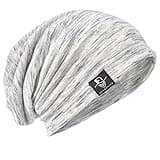 JESSE · RENA Men's Chic Striped Thin Baggy Slouch Summer Beanie Skull Cap Hat (Pale)