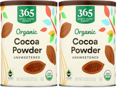 365 by Whole Foods Market, Organic Cocoa Powder, Unsweetened, 8 Ounce (Pack of 2)