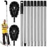 Gutter Cleaning Tools from The Ground, Rain Gutter Cleaning Brush with Pole, No Ladder Needed for Removing Leaves Debris from Roof Gutters, Leaf CleaningTool, Long-Reach Gutter Cleaner Tool, Black