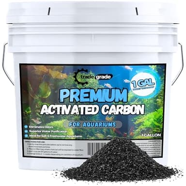 TradeGrade Premium Activated Carbon – Bulk Bucket | High-Performance Aquarium Filter Media for Crystal Clear Water | Granulated Activated Charcoal for Fish Tank Filters & Water Purification (1 Gallon)