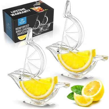 Zulay Kitchen Bird Lime Squeezer – Easy Bird Lemon Squeezer with Pour Spout – Durable Plastic Citrus Press for Lime Wedges & Slices – Fun Bird Design Juicer for Bar, Holiday Gifts – 2 Pack