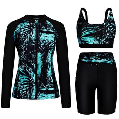 Arolina Long Sleeve Swimsuits for Women UPF 50 Rash Guard Bathing Suits Modest Swimsuits with Swim Top Green XL