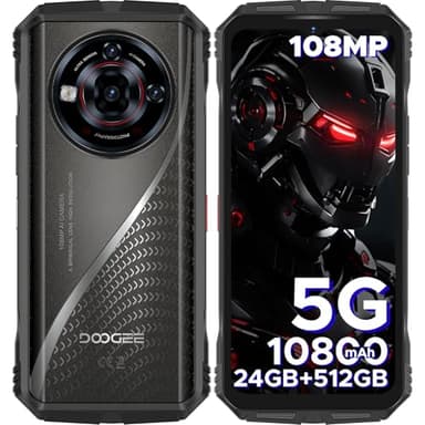 DOOGEE S118 Pro (2026) Rugged Phone 5G,10800mAh(33W) 24GB+512GB/2TB Rugged Smartphone Unlocked,DDR5,108MP+20MP Night Vision,6.6''FHD+120Hz Cell Phone,Dual SIM/Dual Unlock/NFC/GPS/OTG/WiFi 6