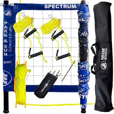 Park & Sun Sports Spectrum Classic: Portable Professional Outdoor Volleyball Net System, Denim Blue