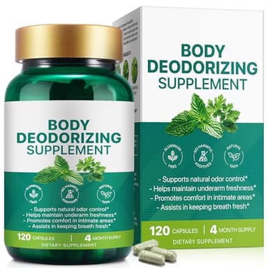 ​​Body Deodorizing Supplement | Body Magic | Chlorophyll Capsules - 120 Count | Natural Internal Deodorant with Chlorophyll & Mint | Supports Freshness for Underarm, Intimate Areas & Breath | Vegan​​