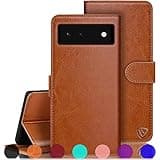 XcaseBar for Google Pixel 6A Wallet case with 【RFID Blocking】 Credit Card Holder,Flip Folio Book PU Leather Phone case Shockproof Protective Cover Women Men for Pixel 6A case Light Brown
