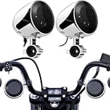 GoHawk AN4 Gen.3 All-in-One Built-in Amplifier 4" Full Range Waterproof Bluetooth Motorcycle Stereo Speakers Audio Amp System w/AUX for 1 to 1-1/4 Bar Harley ATV RZR 4 Wheeler