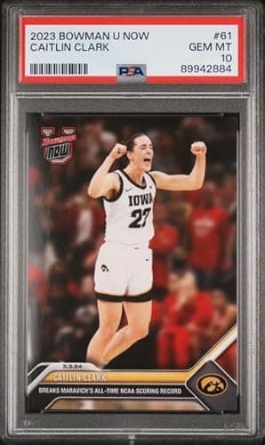 2023 Bowman U Caitlin Clark Rookie Card #61 PSA 10 Graded (Cert #8942284) | NCAA All-Time Scoring Achievement