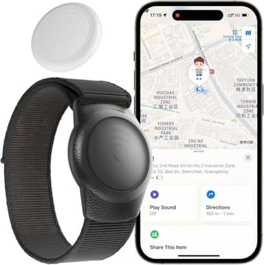 GPS Tracker for Kids,Real-Time Kids Tracker Works with Apple Find My App (iOS Only, Not for Android) Lightweight GPS Tracker,Hidden Mini GPS Tracking Device,Waterproof, No Monthly Fee. (Black)