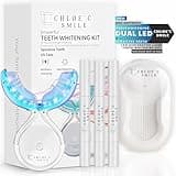 Chloe’C Deluxe Teeth Whitening Kit | Professional Teeth Whitening Kit for Sensitive Gums | Dual Led Light & UV Case | 35% Carbamide Peroxide Gel | Safe & Fast Results to Help Remove Stubborn Stains
