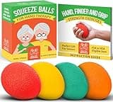 Healthy Seniors Squeeze Balls for Hand Therapy - Set of 4-Hand Exercise Balls for Arthritis & Carpal Tunnel - FSA/HSA Eligible - Stress Ball for Adults Therapy with Printed Guide Book and Videos