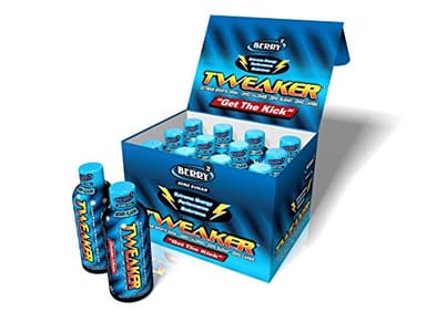 Tweaker Energy Shots - Berry Flavor - Zero Sugar, Zero Calorie Keto-Friendly Energy Shot - 2 oz Regular Strength with Natural Caffeine Boosters (Pack of 12)