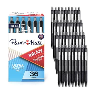 Paper Mate InkJoy 300RT Retractable Ballpoint Pens Medium Point (1.0mm) Black Pack of 36 Ideal for Office Supplies Journaling and Writing Accessories