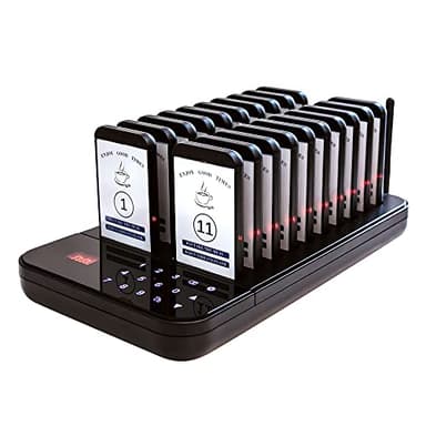 AGJ Restaurant Pager Wireless Calling System 20 Beepers Guest Customer Queue Pagers for Food Court Food Truck Church Nursery Clinic Coffee Shop with Buzzer Vibration Flash