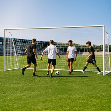 MOPHOTO 16x7 FT Soccer Goal for Backyard, 2.2" Diameter Heavy Duty Steel Backyard Soccer Goal with 6 Training Cones, Weatherproof Soccer Net for Teens and Adults Team Practice