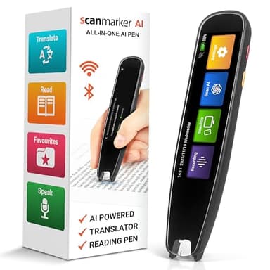 Scanmarker AI Pen with Built-in Screen | OCR Scan Reader & Text to Speech | ChatGPT Pen for Students & Adults | Portable ai Translator Device | Reading Pen for Study, Travel & Work | Ai Smart Pen