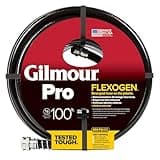 Gilmour Pro 5/8" x 100' Heavy Duty Flexogen Water Hose, Flexible Garden Hose for Vegetable Gardens, Flower Beds, and Lawn Sprinklers, Black