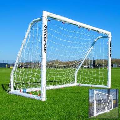 QuickPlay Q-Fold Match Soccer Goal – 30-Second Folding Design for Easy Setup | Portable Net for Backyard | Weatherproof Goal Post for Adults & Kids – [Single Goal]
