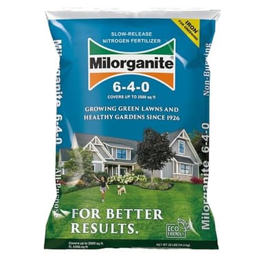 Milorganite All-Purpose Eco-Friendly Slow-Release Nitrogen 6-4-0 Fertilizer, 32 Pound Bag - for Lawns, Flowers, and Gardens