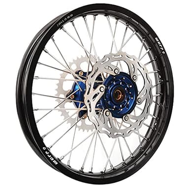 Warp 9 Complete Wheel Kit - Rear 18 x 2.15 Black Rim/Blue Hub/Silver Spokes and Nipples