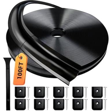 1” RV Trim Molding Insert, 100 Ft Heavy Duty RV Weather Stripping Exterior, Vinyl Rubber Seal Strip Includes End Caps, Screw Cover Trim for Camper Travel Trailer, Black